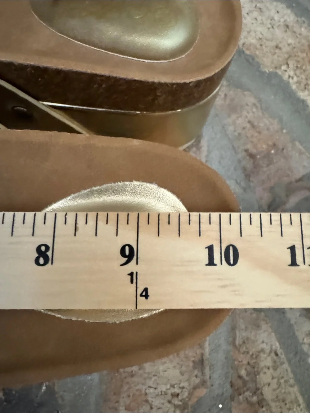 Acata Metallic Gold Buckle Platform Sandals Size 10